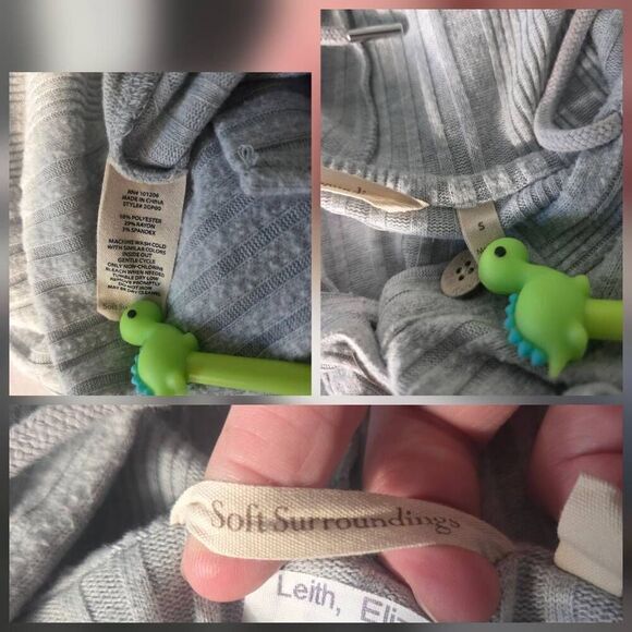 Soft Surroundings Loungy Lover Cozy Ribbed Hooded Jersey Midi Dress Sz. S - Picture 6 of 10